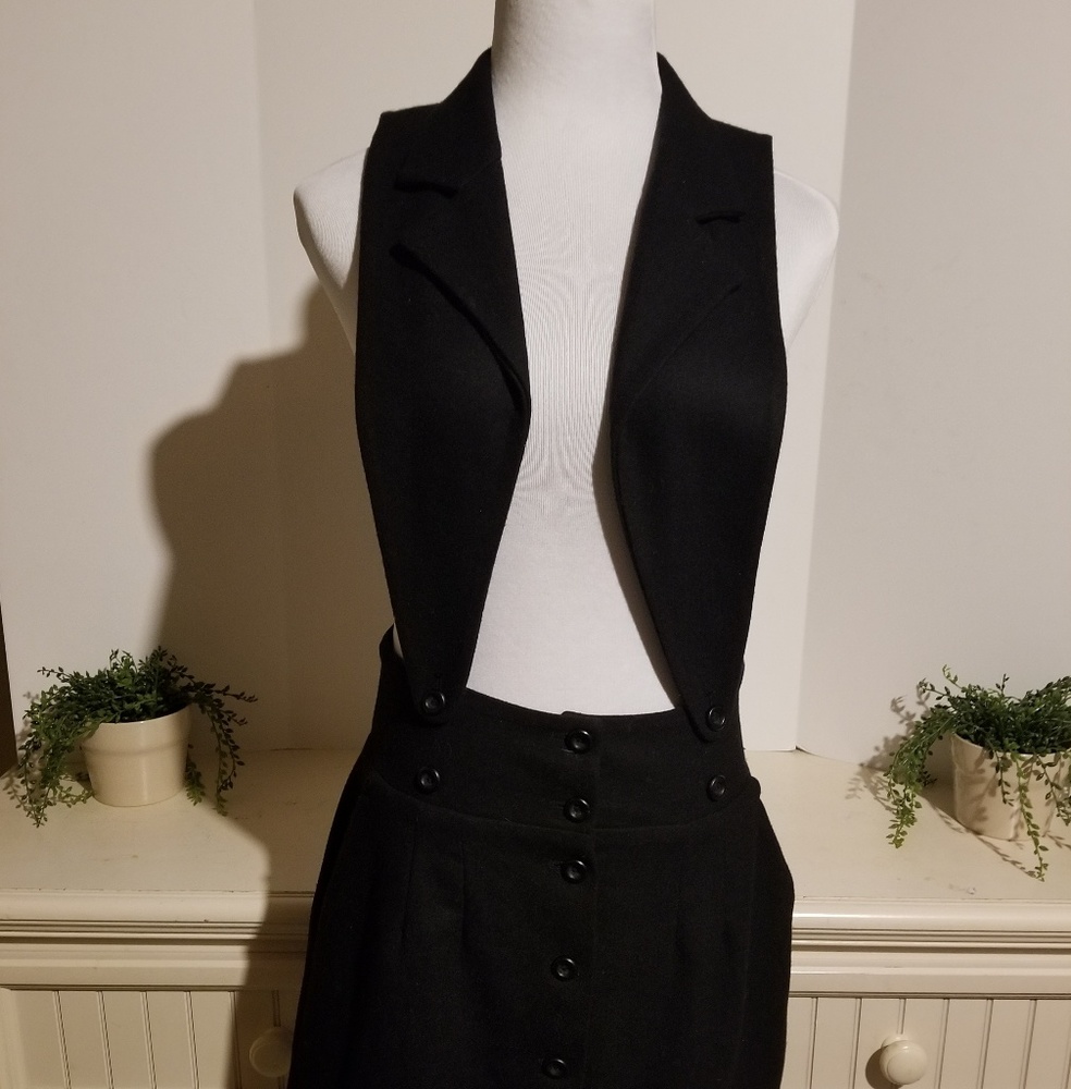 NWOT dolce vita mini skirt with lapel, black wool